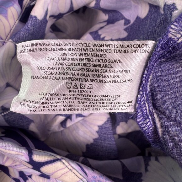 Gap Shirt Men's Large Blue White Floral Hawaiian Camp Collar Button Up NWT E841 - Picture 4 of 9